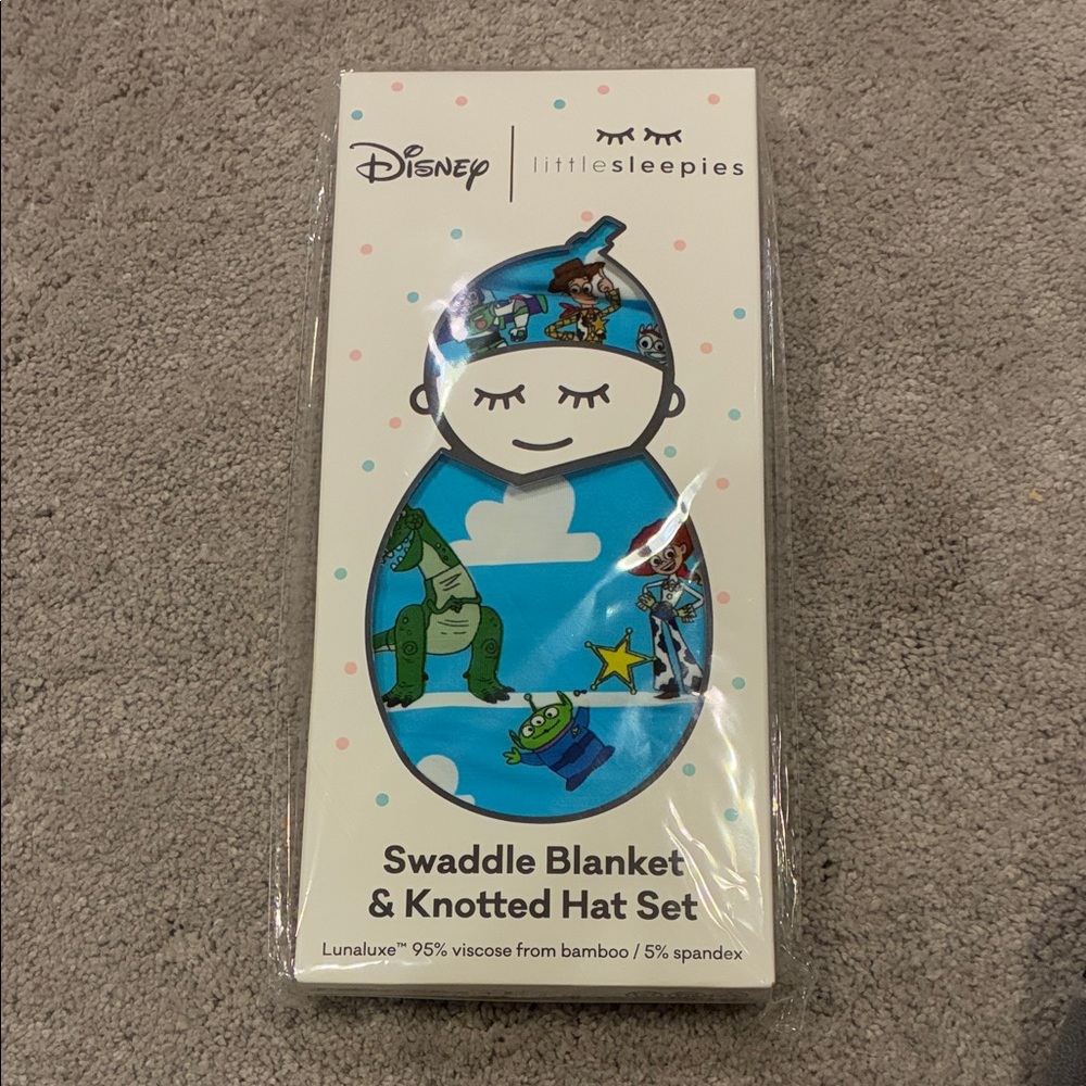 Disney Little Sleepies Toy Story swaddle/ hat NIB